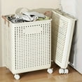 Foldable MultiFunctional Plastic Laundry Basket, Portable Clothing