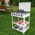 thumbnail image 4 of 5-Burner BBQ Gas Grill Steel Silver Outdoor Portable Camp Stove with 2 Tiers Stand, 4 of 13