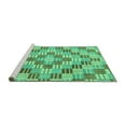thumbnail image 2 of Ahgly Company Machine Washable Indoor Square Abstract Turquoise Blue Modern Area Rugs, 3' Square, 2 of 4