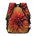 thumbnail image 2 of Hirioo Orange Dalia Print Laptop Backpack Lightweight Casual Travel Daypack for College Workplace Travel, 2 of 5