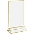 thumbnail image 3 of Amdohai 12 Pack Gold Sign Holders 4x6'' Acrylic Double Sided Table Menu Display Stand, Wedding Table Numbers Holder, 3 of 6