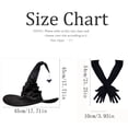 thumbnail image 2 of Offaod Women's Witch Hat & Long Gloves Set - Foldable Halloween Costume Accessories, Gothic Spooky Party Outfit, 2 of 5