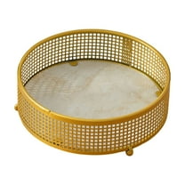 HengDidi Medium Metal Fruit Basket Organizer with Sturdy Base Decorative Tray for Living Room Table Snack Candy Storage Home Centerpiece Gold or Black Size 16.5x16.5x5cm