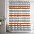 thumbnail image 4 of Orange Stripe Gray Lines Shower Curtain for Bathroom, Modern Minimalist Style Waterproof Shower Curtains Washable Quick Dry with Hooks Bathtub Curtains 36x72IN, 4 of 9