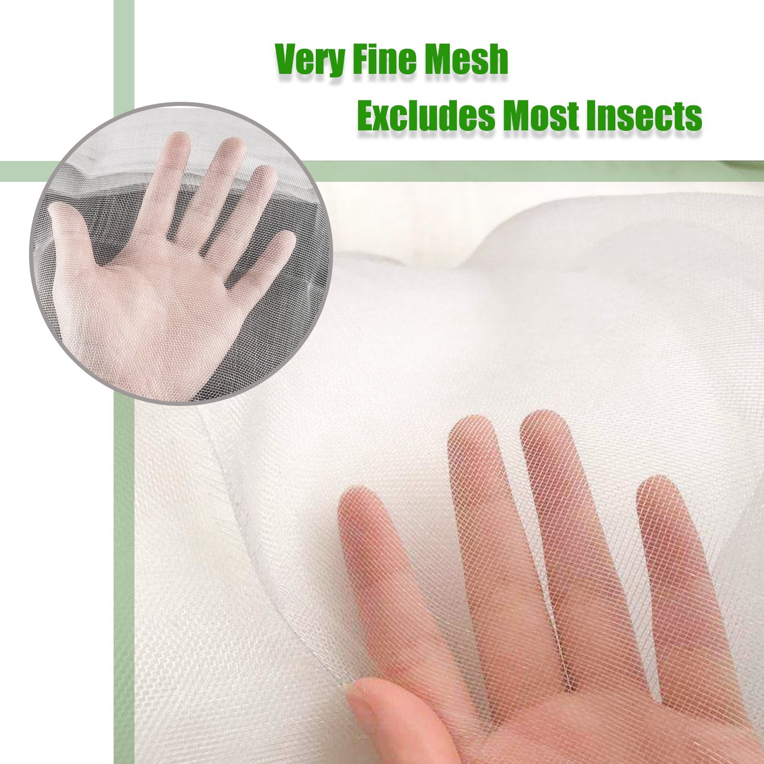 Garden Netting Pest Barrier, 10 ft x 100 ft Ultra Fine Mesh Mosquito Cicada Bird Bug Netting for Raised Garden Bed Greenhouse, Plant Row Cover for Protect Vegetables Fruits Flowers Trees from Insect
