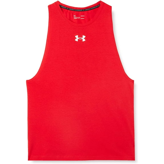 Under Armour Mens Baseline Cotton Tank Red 600/Summit White Large