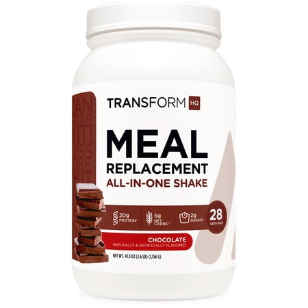 TransformHQ Meal Replacement Shake Powder 28 Servings (Chocolate) - Gluten Free, Non-GMO