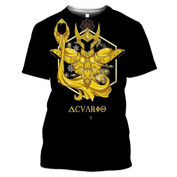 Camisetas con estampado 3D de Anime para hombres y mujeres, ropa de calle de Saint Seiya, cuello redondo, Tops Harajuku de gran tamaño, ropa para niños, Verano Qiuyongming unisex