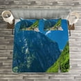 thumbnail image 3 of Ambesonne Landscape Quilted Bedspread Set 3 Pcs, Natural View Austria, Queen Size, Green Blue White, 3 of 3