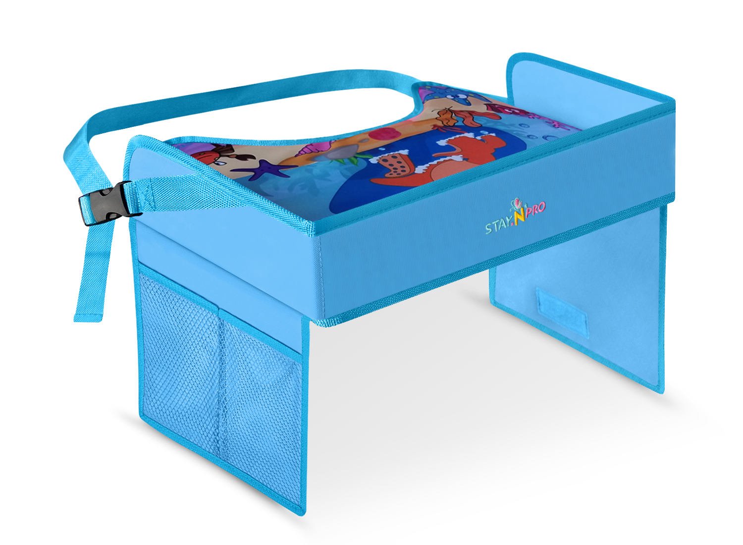 Kids Travel Tray, Toddler Car Seat Lap Tray with Organizer Pockets for