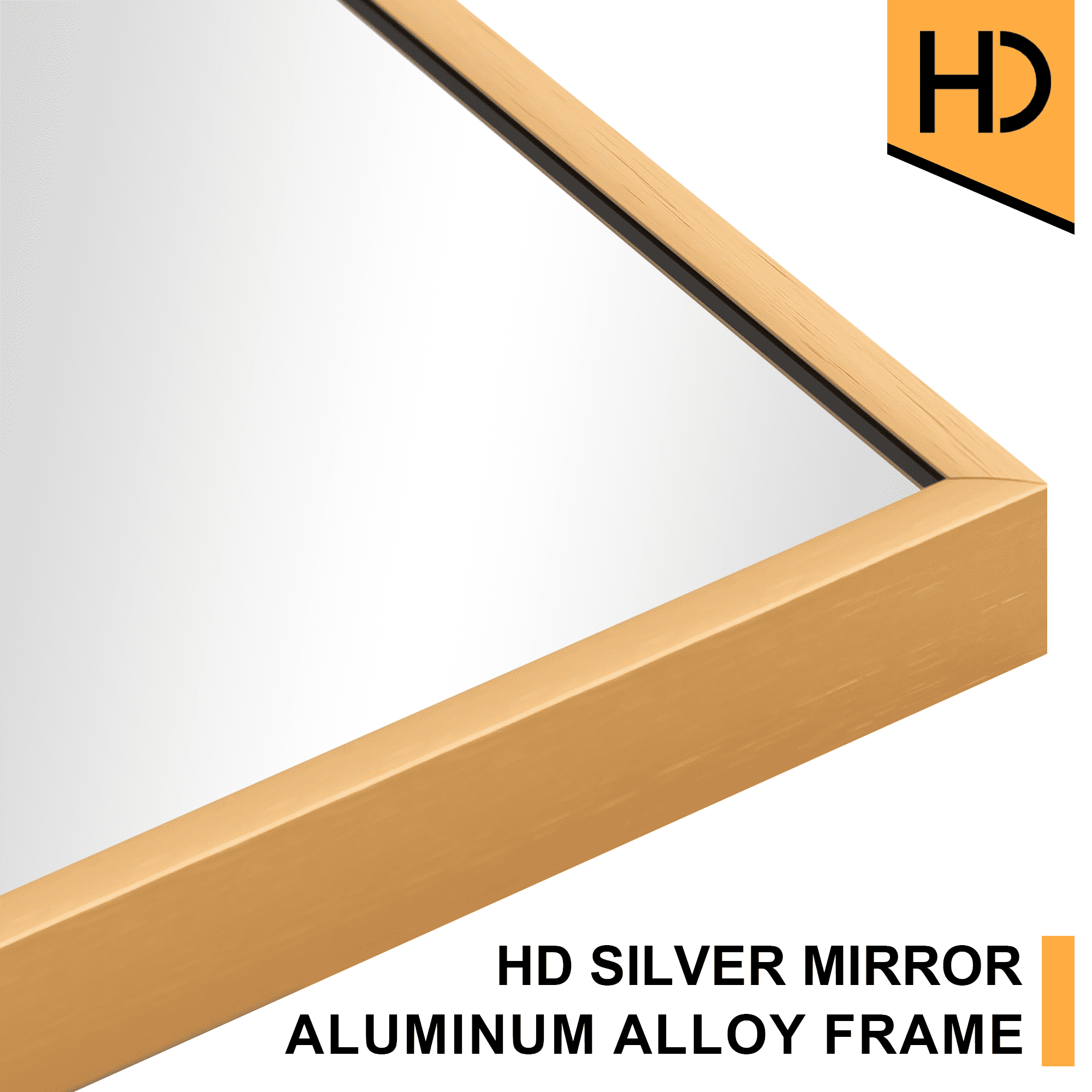 MAYEERTY 71"×32" Gold Aluminum Slim-Frame Rectangular Full-Length Mirror Stable Stand for Home