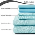 thumbnail image 6 of Lux Decor Collection Microfiber California King Bed Sheets Set, 6 Piece Bedding Set - Blue, 6 of 7