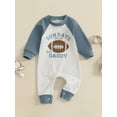 thumbnail image 4 of Elippeo Baby Boy Jumpsuit Fashion Long Sleeve Round Neck Football Print Newborn Romper Playsuit 3 6 12 18 Months, 4 of 10