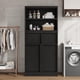 thumbnail image 3 of Yeshouse Armario independiente alto de 130 cm con puertas, dos cajones y estantes, ideal para cocina, comedor, baño, despensa y lavandería, 3 of 7
