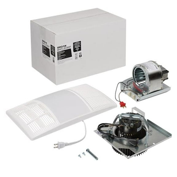 Broan-NuTone PowerHeat Bathroom Exhaust Fan with Light BHFLED80F - 80 CFM, 1300W Heater