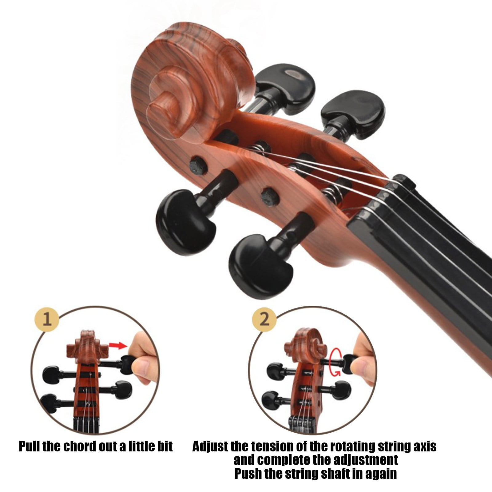 EGNMCR Violon Simulé Jouet Acoustique pour Enfants avec Cordon pour Débutant en Musique Développe la Pratique des Instruments Cadeau pour Garçons et Filles