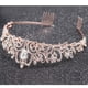 thumbnail image 4 of Xiao Hua Corona elegante de princesa con peine y diamantes de imitación de plata y rosa para mujer, tocado para novia, boda, fiesta de cumpleaños, 1 pieza, 4 of 5