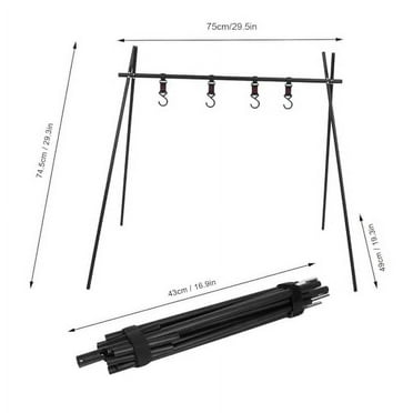 Campfire Swing Grill Stand, Portable Hanging Tripod Cooking Stand Grill Rack with Hooks and Storage Bag for Outdoor BBQ Picnic Cookware Party
