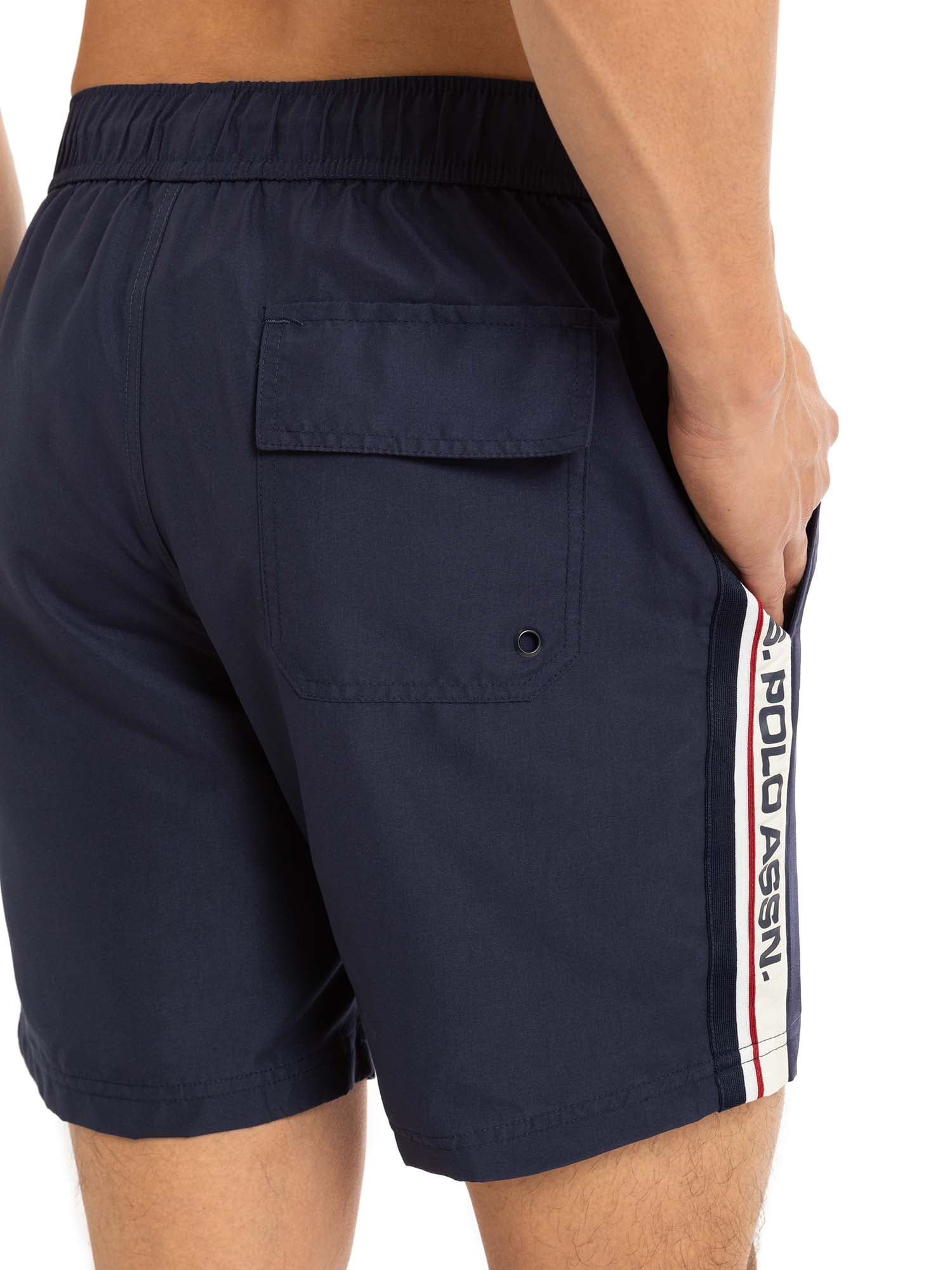 U.S. Polo Assn. Men's & Big Men's Logo Tape Swim Trunks with UPF50+, 7" Inseam, Sizes S-3XL