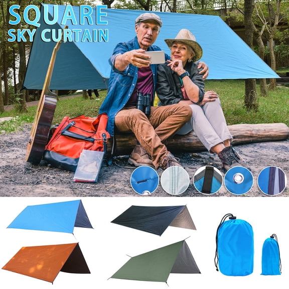Waterproof Beach Tent 3x3m Outdoor Sunshade Awning Tarp - Portable Camping Shelter for Hiking, Backpacking, Picnics, Festivals - 210D PU1000 Fabric, 1500mm Water Resistance, Easy Setup