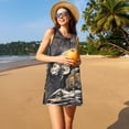 thumbnail image 3 of Disketp Graceful Snow Leopard para Vestido sin Mangas para Mujeres, Vestidos de Verano para Mujeres, Casual y Holgado para la Playa, 3 of 7