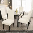thumbnail image 2 of 4 Pcs Dining Chair Slipcover,High Stretch Removable Washable Chair Seat Protector Cover for Home Party Hotel Wedding Ceremony (Beige White), 2 of 9