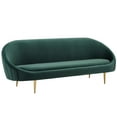 thumbnail image 2 of Modway Sublime Vertical Curve Back Performance Velvet Sofa in Green, 2 of 6