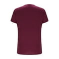 thumbnail image 5 of DDAPJ pyju Solid T-shirts for Women Loose Fit V Neck Short Sleeve Tees Summer Casual Athletic Tee Tops Wine M, 5 of 9