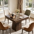 thumbnail image 5 of Fnova 31.5" Square Farmhouse Dining Table, Wood Coffee Table for 4 People, Modern Kitchen Table for Dining Room, Dark Brown (Chairs Not Included), 5 of 17