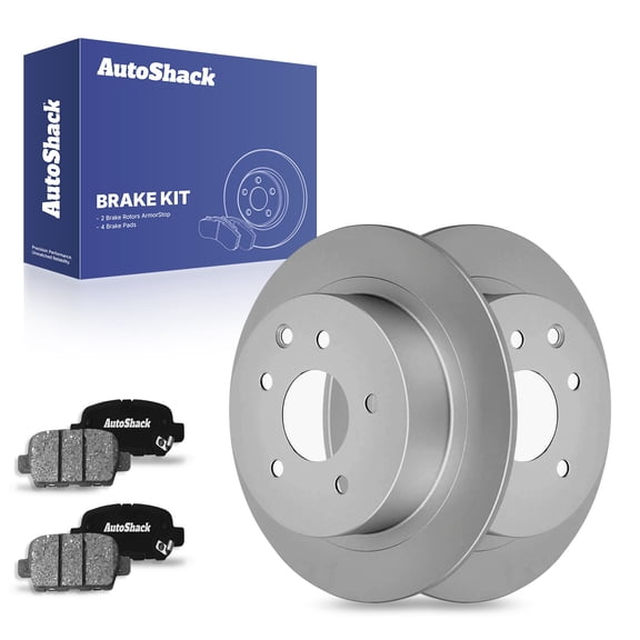 AutoShack 11.47" (291.4 mm) Rear Solid Brake Rotors Coated   Ceramic Brake Pads | Replacement for 2007-2009 Nissan Altima 2007-2012 Nissan Sentra | 6-PC Brake Kit | ArmorStop
