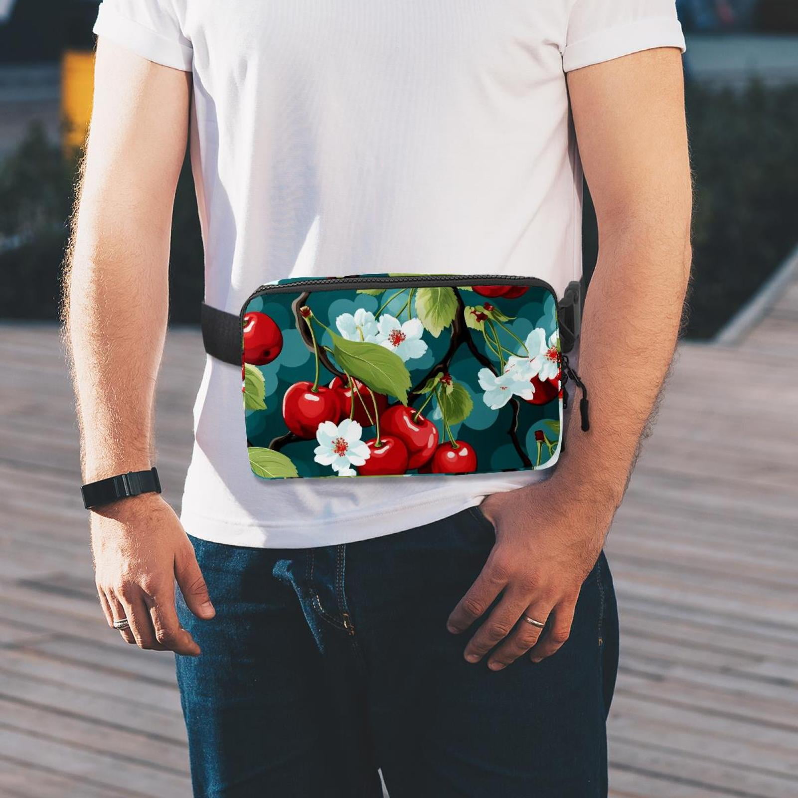 Cherry Adjustable Lightweight Fanny Pack with Extension Strap - Unisex Belt Bag and Crossbody Bag