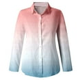 thumbnail image 5 of WTXUE Button-Up Shirts Long Sleeve, Notch Neck Shirts for Women Casual Lapel Button Shirts Gradient Shirts Printed | Workwear for Women White/Printed XL, 5 of 5