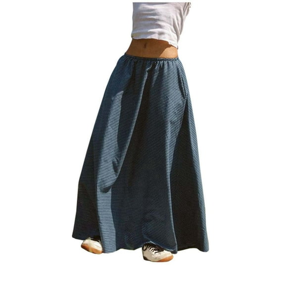 TSADFHJI Knit Skirt Set Tank Spring Summer Fashion Skirt for Women Elegant Printed A Line Midi Female Attirert M Blue