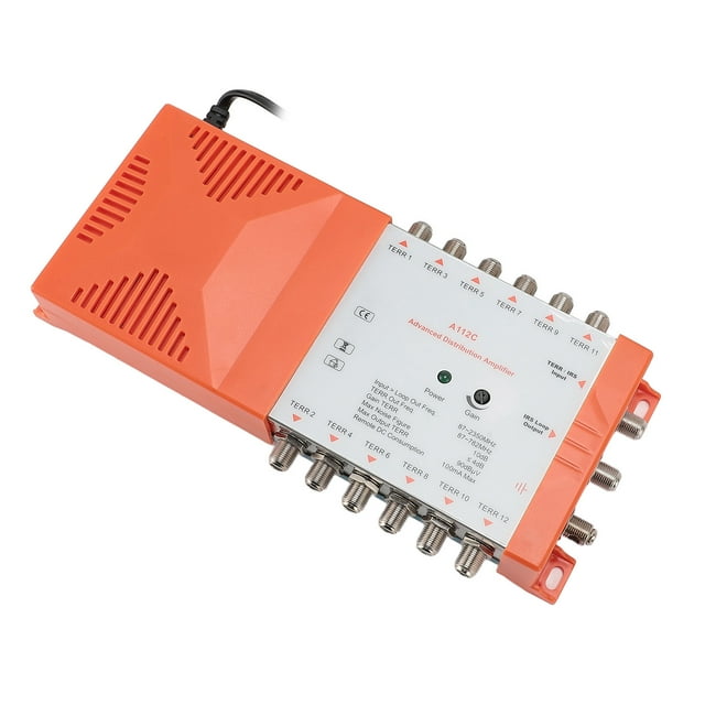 Tv Antenna Amplifier, Adjustable Gain, A112C 4G LTE Low Noise 1 Input 12 Outputs For Connecting Multiple Televisions