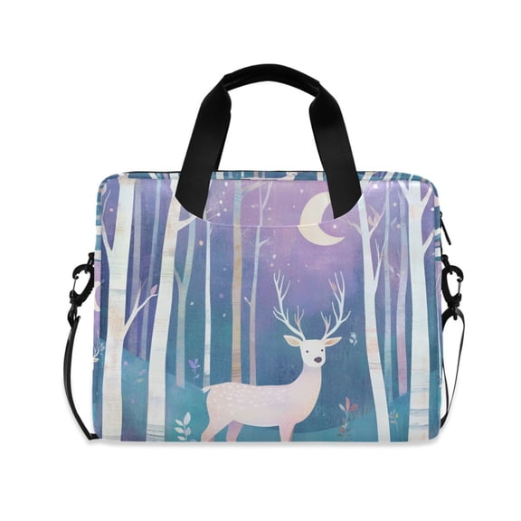 FORMRS 16" Laptop Bag Carrying Sleeve Case with Handle Travel Shoulder Briefcase, Purple Night Deer