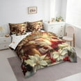 thumbnail image 3 of Feelyou 3D Santa Claus Bedding Comforter Set 7 Pieces, Rustic Reindeer Flower Full Bedding Set, Dreamy Winter Christmas Reversible Fitted Sheet Flat Sheet, Super Cozy Room Decor, 3 of 7