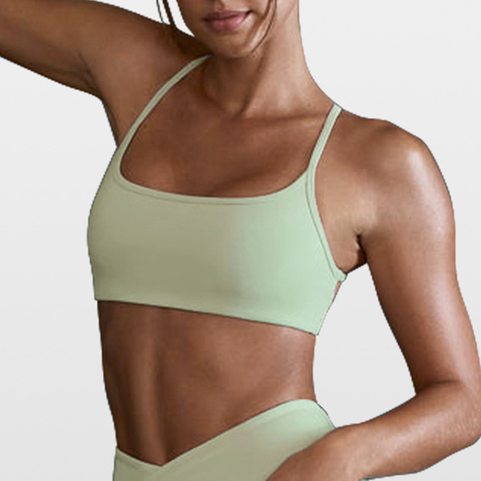 KCSD Women Sports Bras, Bubble V Neck Cross Back Crop Tops