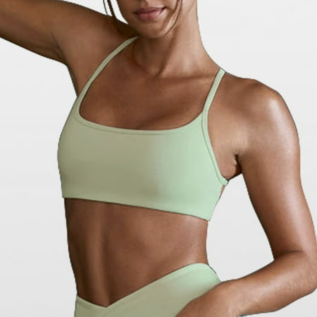 

Modern Top! Women s Sports Bra Padded Cross Back Backless Sports Bra Crop Top For Yoga Fitness M