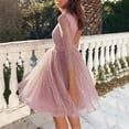 thumbnail image 3 of Robe de Soirée Élégante en Dentelle Creuse avec Col Rond Croisé pour Mariage, 3 of 7