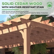 VEIKOUS 24' x 12' Outdoor Cedar Wood Pergola, Pergola Grape Trellis for Climbing Plant W/ Ground Stakes for Garden & Deck
