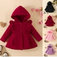 thumbnail image 2 of Fanxing Baby Girls Cape Hooded Peacoats Long Sleeve Swing Trench Coats Girl Dress Coat Winter Fall Outerwear 12 Months, 2 of 8