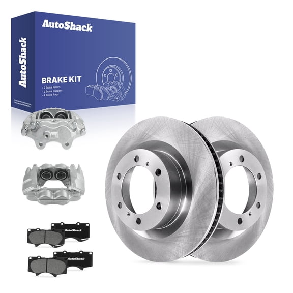 AutoShack Front Vented Brake Rotors   Ceramic Pads   Calipers 8-PC Brake Kit Replacement for 2015-2023 Toyota 4Runner 2016-2023 Lexus GX460 13.3" (337.9 mm)