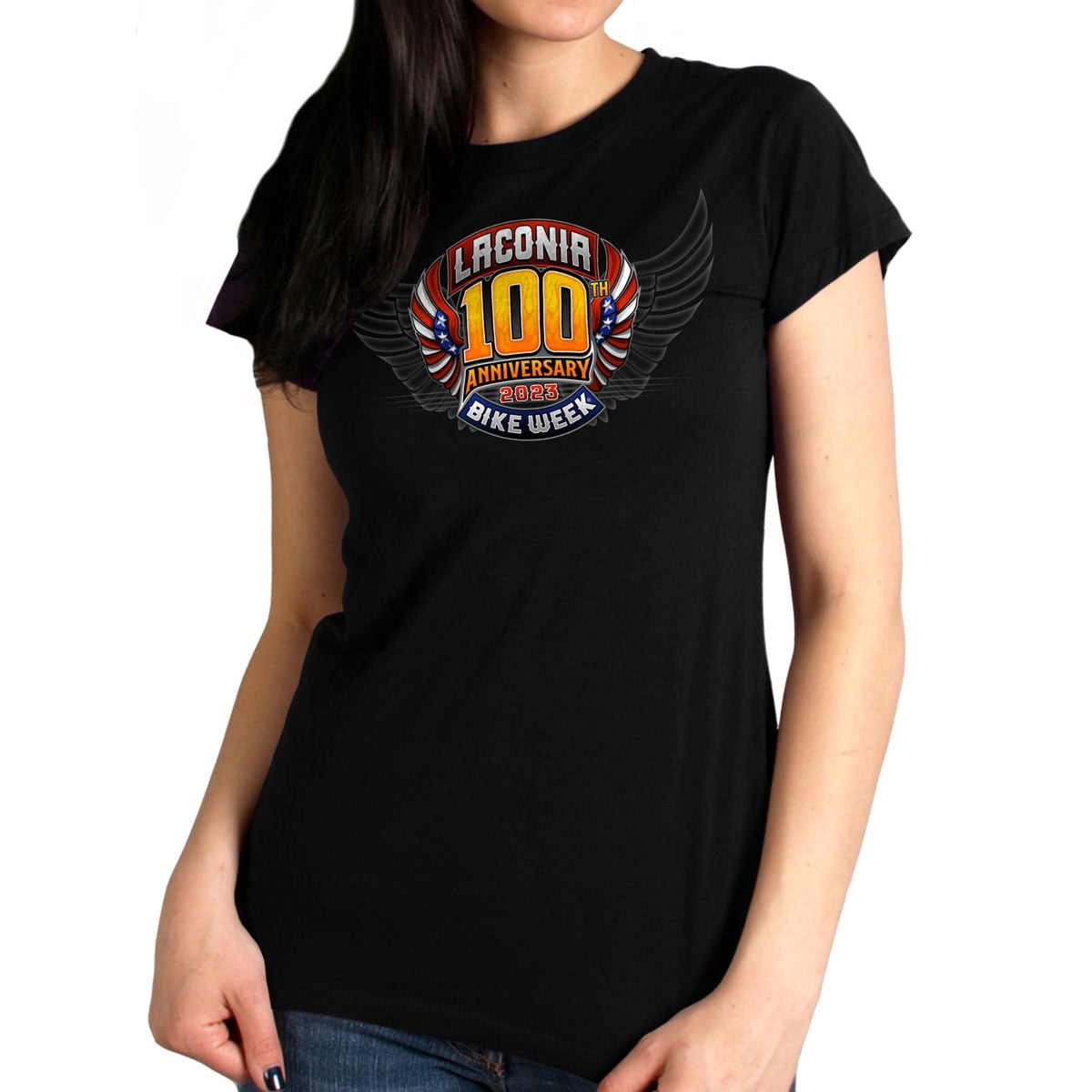 Hot Leathers ELL1081 Women's Black Laconia Bike Week 2023 100th