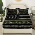thumbnail image 3 of Erosebridal American Flag Sheet Set Full, Retro Camouflage Bedding Sets Full Size, Military Decor 4 Pieces, 3 of 7