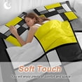 thumbnail image 4 of Queen 4 Piece Bedding Set Yellow Gray White Color Block Soft Breathable Duvet Cover and Pillowcase, Modern Geometric Square Duvet Cover Set Bed Sheets for Bedroom Dormitory Guest Room, 4 of 9