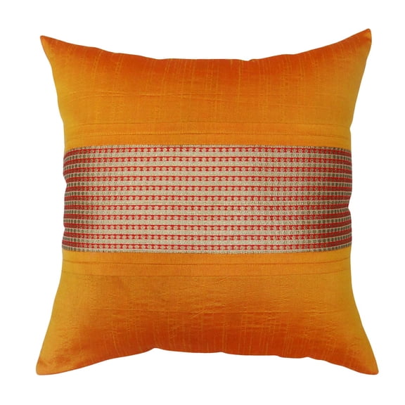 S4Sassy Decor Indian Pillowcase Dupion Ochre Yellow Cushion Cover Traditional Throw 12 x 12