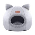 thumbnail image 2 of AuroraX Washable Cat Bed Covered Cave Self Warming Cute Pet Bed Soft Warm Insulated Plush Cozy Round Cat House Bed for Indoor Cats Kittens and Small Dogs(Gray), 2 of 6