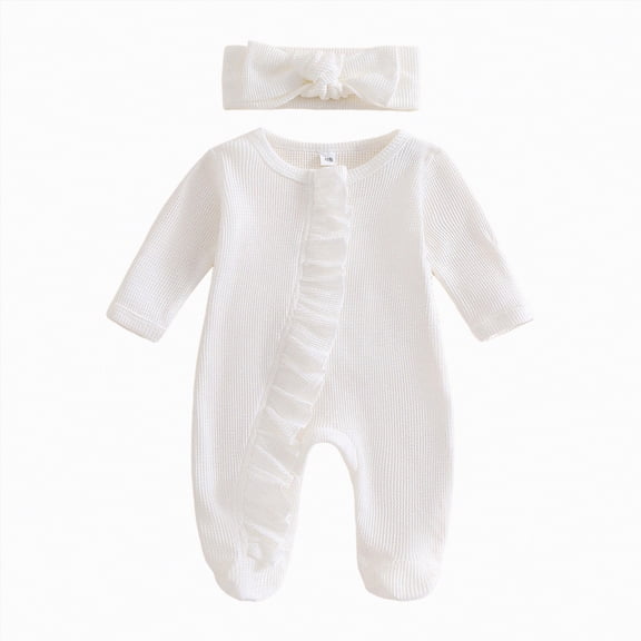 JUMEYU Newborn Clothes for Boys Newborn Baby Boy Fall Winter Outfit Long Sleeve Lapel Jumspuit Collar Plaid Romper Playsuit Infant Baby Boy Clothes 0 3 6 9 12 18 24 Months (White,Newborn)