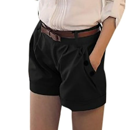 WNVMWI Womens Shorts Yoga Shorts for Women Denim Shorts Fashion Solid England Style Mid Waist Casual Summer Shorts Pants Casual Shorts Hot Pants Workout Bottoms Black Jean Shorts Women XL