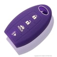 thumbnail image 3 of Dobrev 4 Buttons Silicone Rubber Case Protector Key Fob Cover Smart Car Remote Holder for Infiniti EX35 FX50 G37 M45 QX56 FX50 G35 M35 M56 2014-2015 Infiniti QX60 QX80 (Purple), 3 of 5